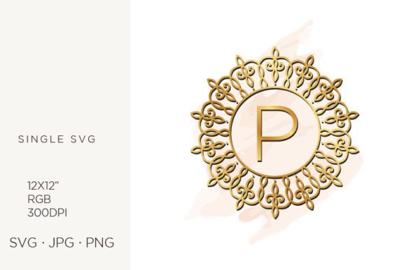 Elevate Your Design Projects with the Golden Ornamental Monogram Letter P