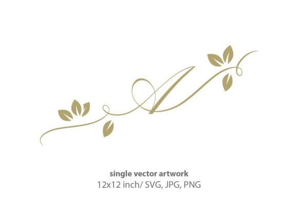 Elevating Design with Gold Leaf and Autumn Script Letter A: A Modern Creative Asset