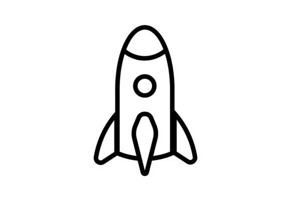 Elevating Digital Aesthetics with Minimalist Rocket Vehicle Glyph Icon Design