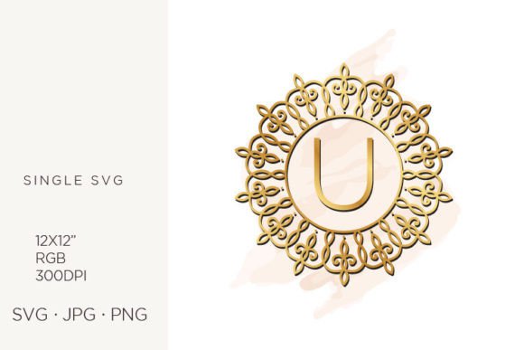 Golden Ornamental Monogram Letter U: Elevating Design with Timeless Elegance