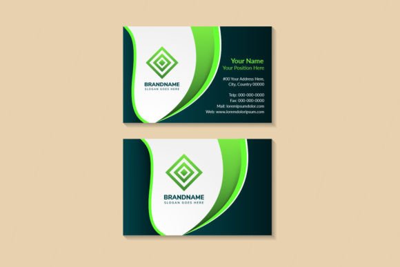 Green Business Card Horizontal Layout Guide