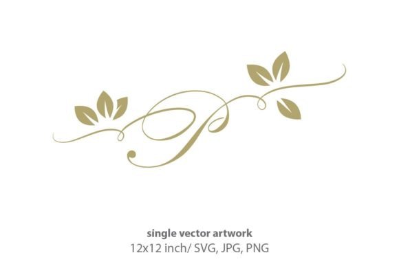 Mastering the Gold Leaf Autumn Script Letter P for Digital and Print Design
