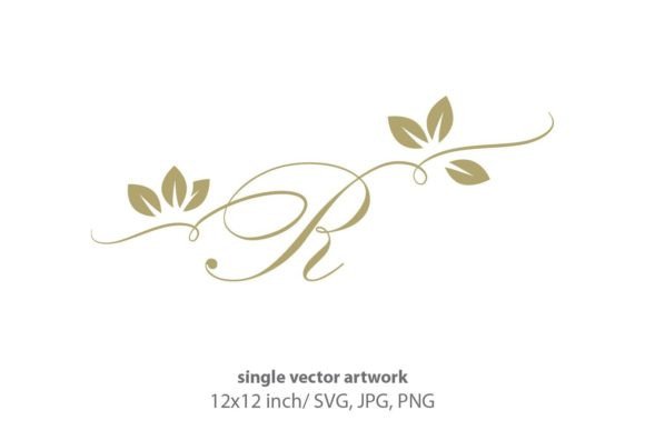 Mastering the Gold Leaf, Autumn Script Letter R for Professional Design