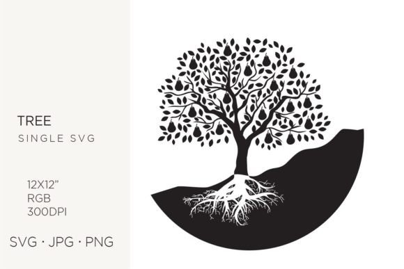 Peer Fruit Tree SVG Icon & Clipart