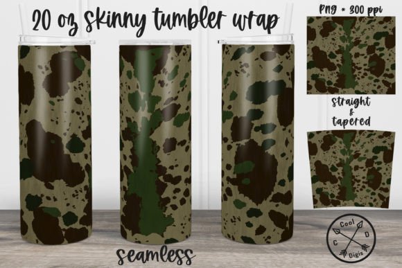 Unleash Your Creativity with the Camouflage Cow Print Tumbler Wrap Design