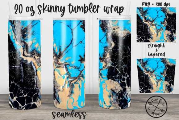 Unlocking Creative Potential with Marble Blue Gold Skinny Tumbler Wrap PNG Designs